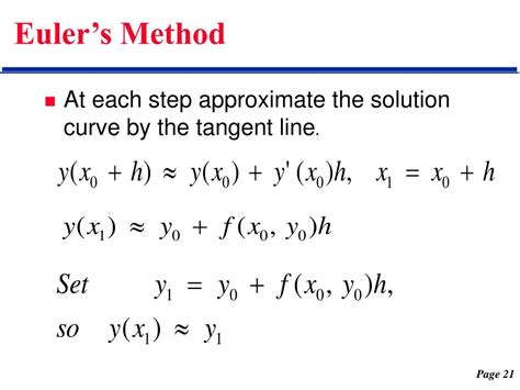 Ppt Chap 2 Numerical Methods For First Order Differential Equations