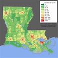A population density map of Louisiana [600 x 600]. : r/MapPorn