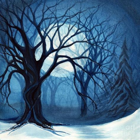 Something In The Air Tonight Winter Moonlight Forest By Janine Riley