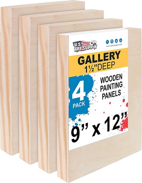 Us Art Supply 9 X 12 Birch Wood Paint Pouring Panel