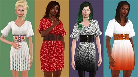 Mod The Sims Ludmilla Belted Folk Dress Bgc Folk Dresses