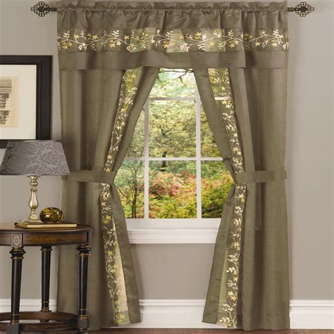 Traditional Elegance Fairfax 5 Piece Window Curtain Set 55x84 Taupe