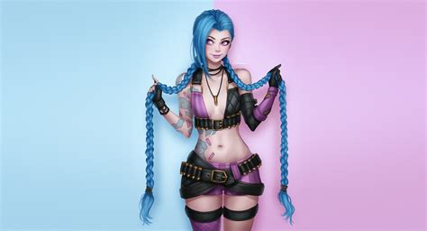 Jinx From League Of Legends Hd Wallpaper Background Image 2400x1300
