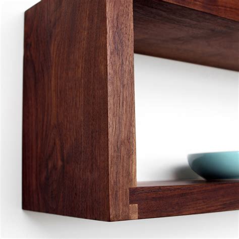 Floating Walnut Rectangular Box Shelf Solid Wood Modern Hidden Etsy Uk