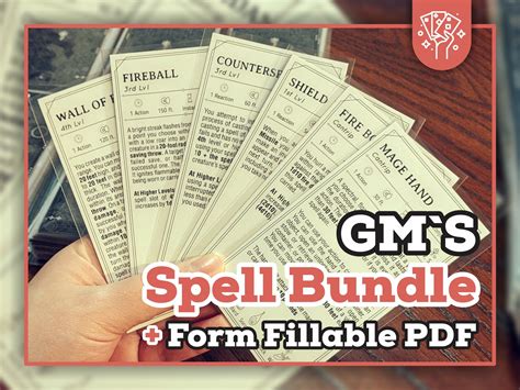 Gms Spell Bundle For Dnd 5e Form Fillable Pdfs Included Etsy Dnd