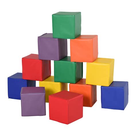 Soozier 12 Piece Soft Play Blocks Soft Foam Toy Building Stacking Block