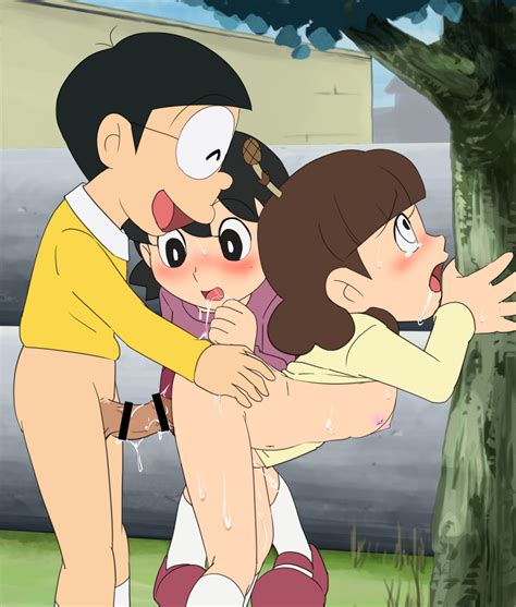 Tasrr Maruyo Tsukigata Minamoto Shizuka Nobi Nobita Doraemon White Legwear Highres Babe