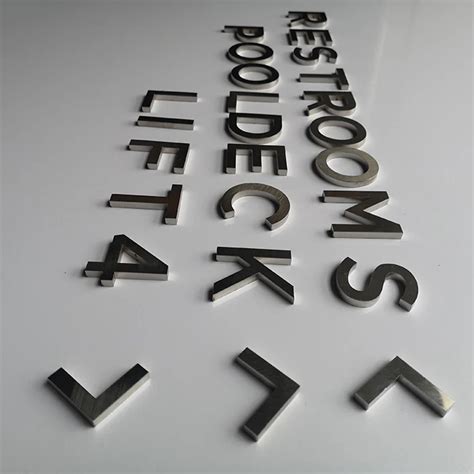 Laser Flat Cut Metal Letter Sign Diy Brushed Finish Block Style