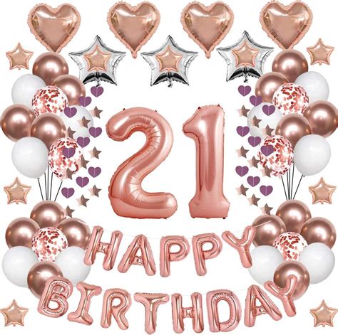 21st Rose Gold Birthday Decorations21st Birthday Balloons Supplies For