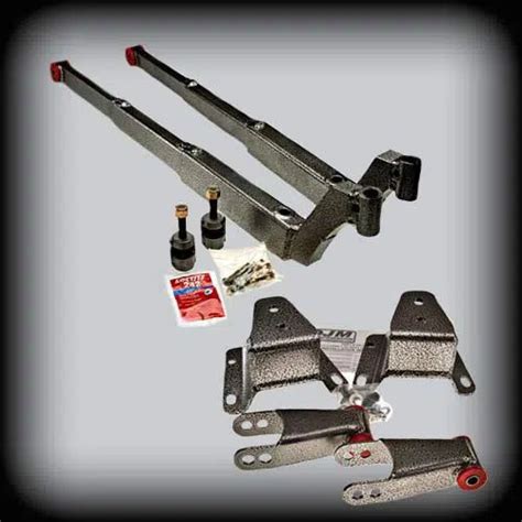 The Front And Rear Suspensions Of A Car With Tools Attached To Each One
