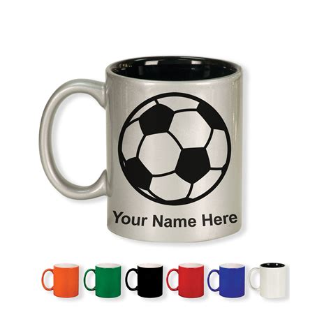 11oz Round Ceramic Coffee Mug Soccer Ball Personalized Etsy