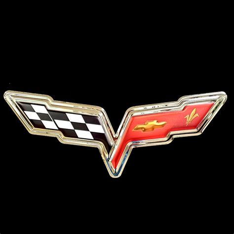 Corvette C6 Flags Logo Metal Sign Corvette Store Online