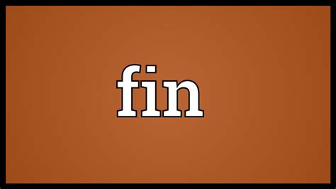 Fin Meaning Youtube