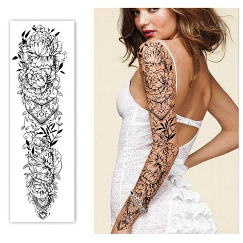 Full Arm Waterproof Temporary Tattoos 8 Sheets And Half Arm Shoulder Tattoo 10 Sheets Extra