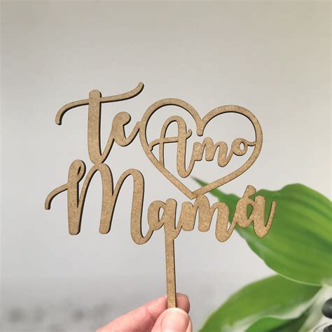 Cake Topper Día De Las Madres Te Amo Mama Adorno Para Pastel O Tarta