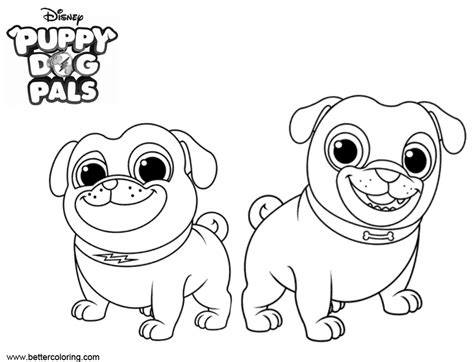 Cute Puppy Dog Pals Coloring Pages Free Printable