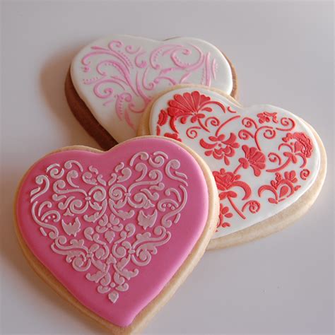 They're then brushed with pink gel food coloring and sprinkled. Sugar Cookies for Valentine's Day - St George cookies