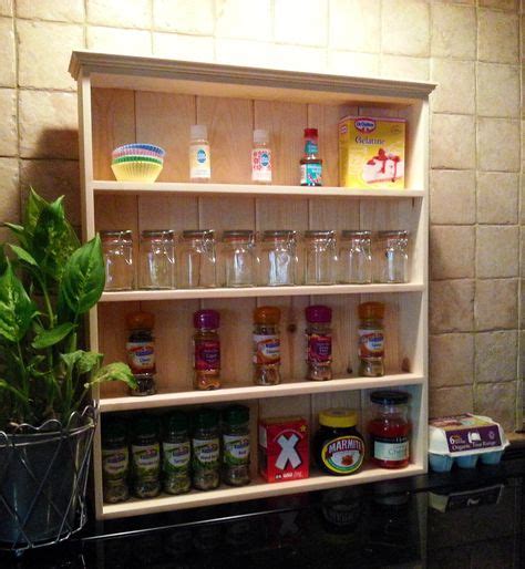 Solid Wood Wall Display Shelves Spice Rack Kitchen Storage 4 Shelf For