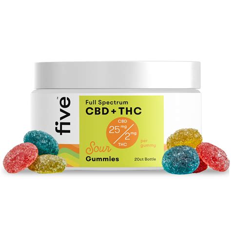 Five™ Cbd Thc 25mg Sour Gummies Leafly