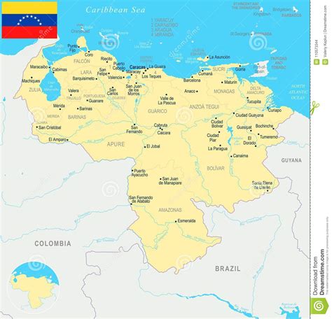 Venezuela Map Detailed Political Map Of Venezuela Ezilon Maps