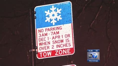 Chicago Winter Overnight Parking Ban In Effect Several Cars Towed
