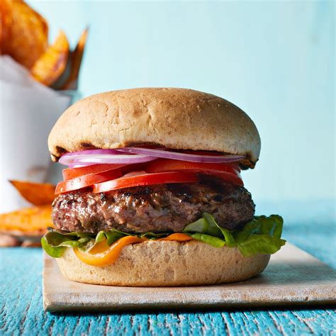 Better Than Takeout Burgers With Sweet Potato Fries Recipe Eatingwell