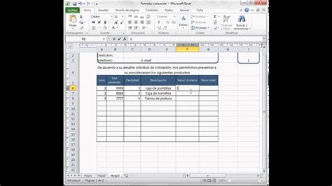 Formato Cotización O Factura Excel 2010 Doovi