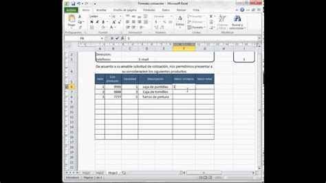 Formato Cotización O Factura Excel 2010 Funnydogtv