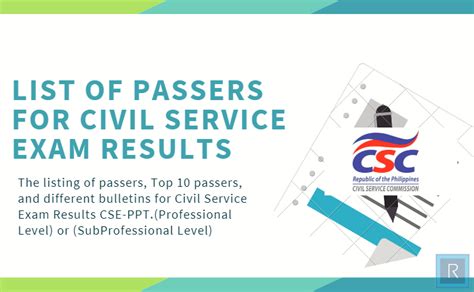 List Of Passers For Civil Service Exam Results CSE PPT March Pinoytut