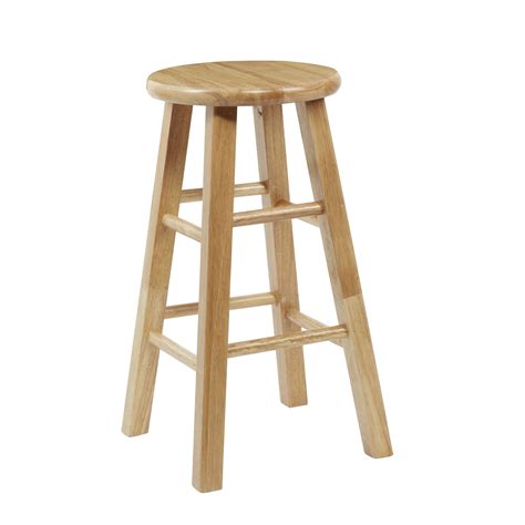 Mainstays Fully Assembled 29 Natural Wood Bar Stool