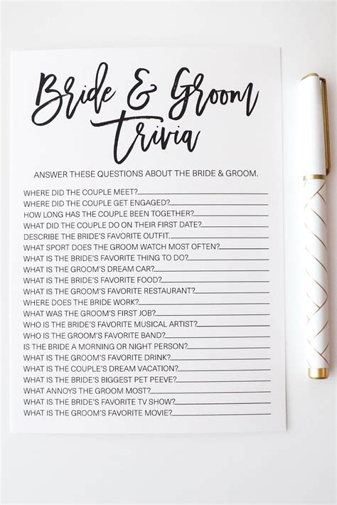 Bridal Shower Game Questions About The Groom Best Games Walkthrough