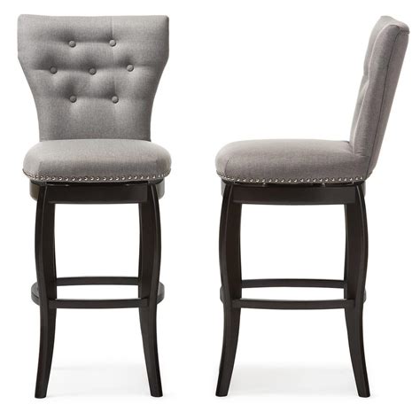 112m consumers helped this year. Baxton Studio Leonice Gray Fabric Upholstered 2-Piece Bar ...