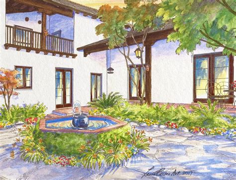 Patio Living Painting By Leisa Collins Fine Art America