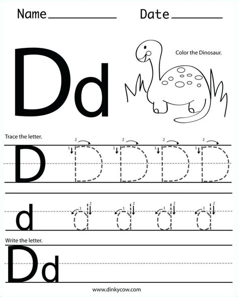 Printable Letter D Worksheet