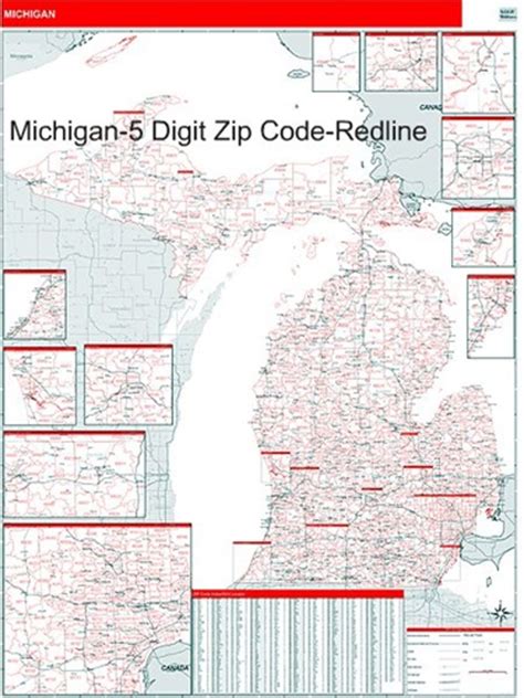 Michigan Zip Code Map With Wooden Rails From