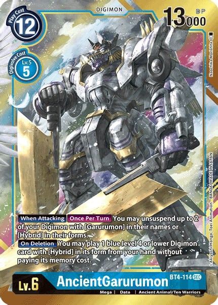 Ancientgarurumon Bt 04 Great Legend Digimon Cardtrader