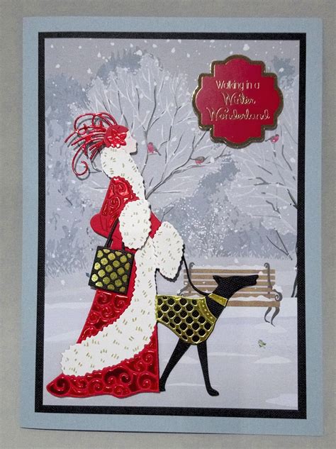 Tattered Lace Christmas Card With Hunkydory Sentiment Art Deco Cards