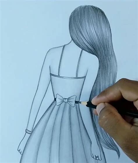 Pencil Sketch Of Girl Back Side Video Pencil Sketches Of Girls Art