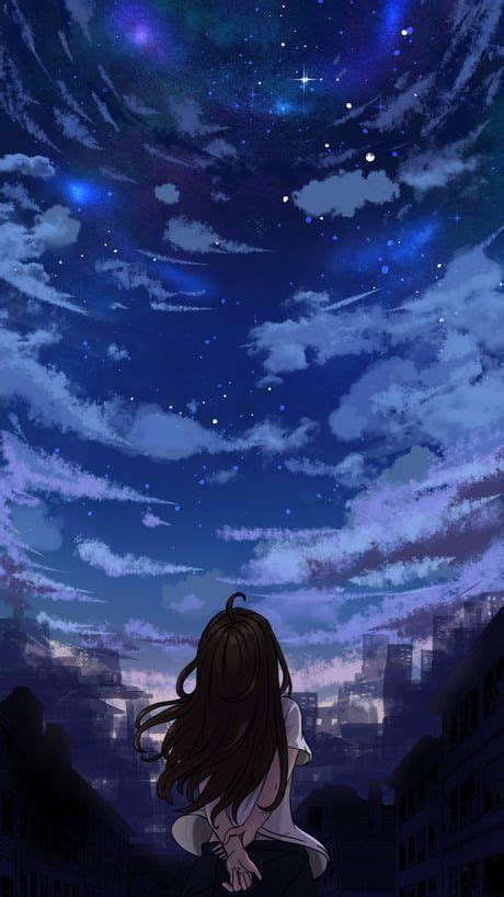 Night Sky Pretty Wallpapers Backgrounds Cool Anime Wallpapers Anime