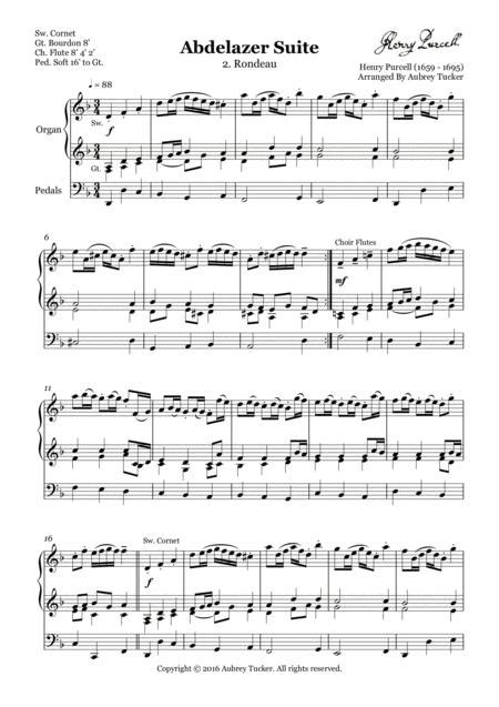 Henry Purcell Rondeau From Abdelazer Suite Sheet Music To Download