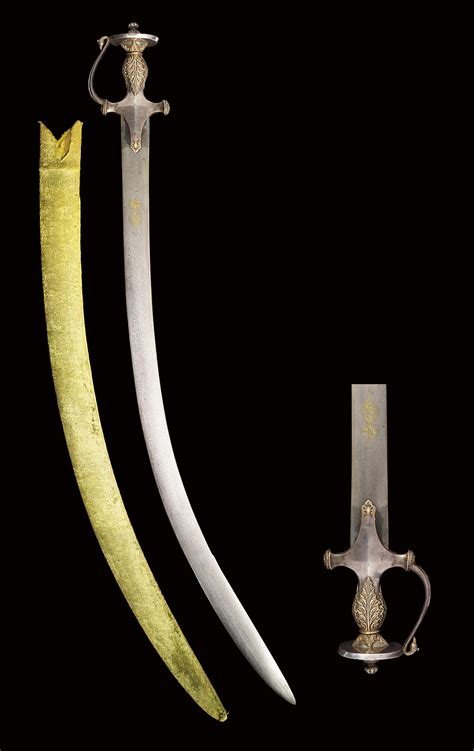 A Safavid Sword Shamshir Blade Iran 17th18th Century Hilt India