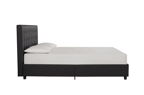 Dhp Emily Upholstered Bed Black Faux Leather Full