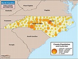 North Carolina Population Distribution Map by Maps.com from Maps.com ...