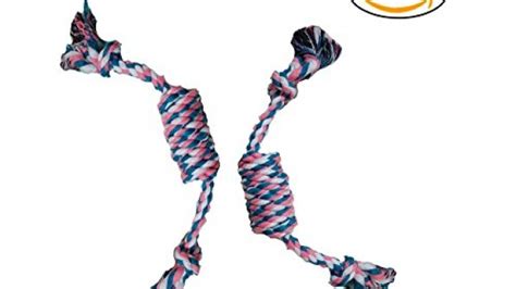 Itplus 2 Pack Cotton Rope Chew Toy Knot Rope Puppy Dog Tug Toys For