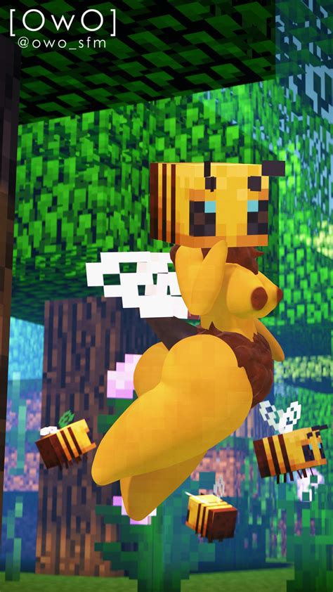 rule 34 3d antennae anthro ass bee bee minecraft blue eyes breasts