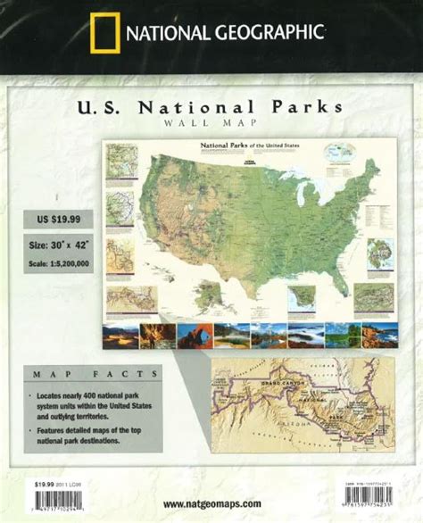 National Parks Of The United States Wall Map By National Geographic Maps