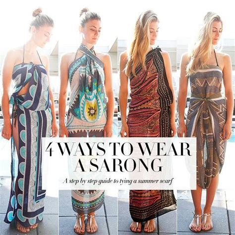 4 Ways To Wear A Sarong How To Tie A Sarong Summer Sarong Sarong