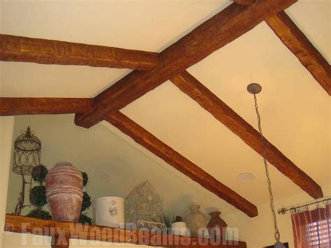 The same idea will still hold, even if you want to install these faux beams on the ceiling. Drywall Ceiling Remodels with Beams | Faux Wood Workshop