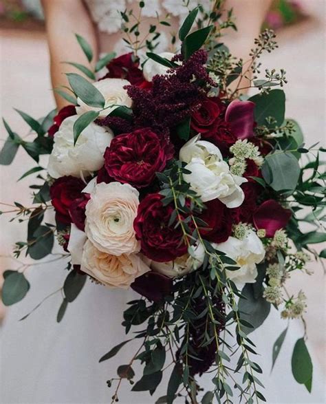 Burgundy Roses Blush Ranunculus And White Peony Bouquet Wedding