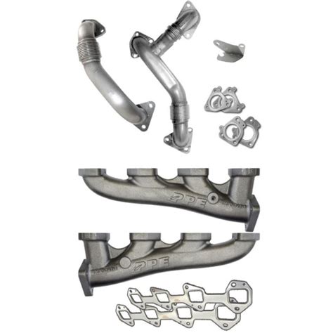 04 5 05 Gm Lly 6 6l Duramax Ppe High Flow Exhaust Manifolds With Up Pipes 116111400 Pure